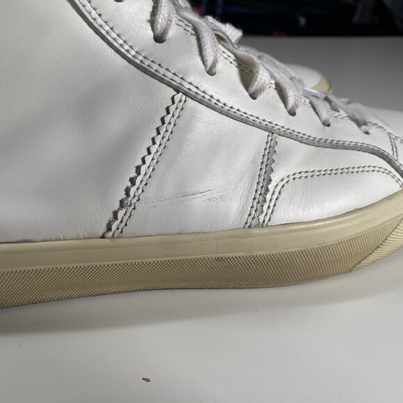 TOM FORD Cambridge White Leather High Top Sneakers men's size US 12 - Picture 3 of 9
